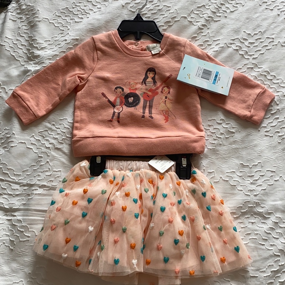 Peek 6-12 sweatshirt and heart tutu. NWT